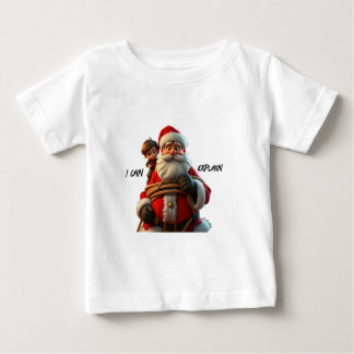 T-shirt Pour Bébé Je peux expliquer, Santa Claus de dessin animé et