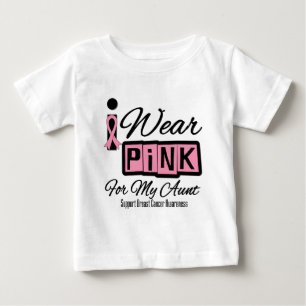 T-shirt Pour Bébé Je porte la tante rose de cancer du sein (rétro)