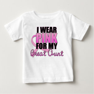 T-shirt Pour Bébé Je porte le rose pour ma grande tante - cancer du