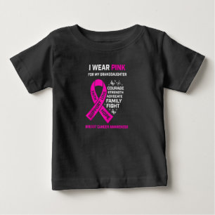 T-shirt Pour Bébé Je Porte Le Rose Pour Mon Petit-Fille
