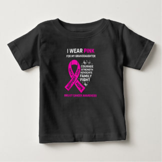 T-shirt Pour Bébé Je Porte Le Rose Pour Mon Petit-Fille