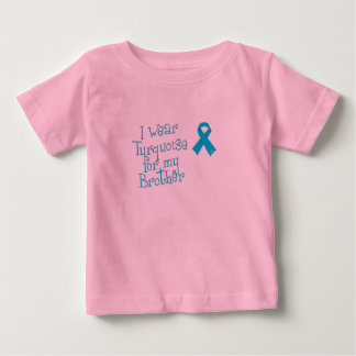 T-shirt Pour Bébé Je porte le turquoise pour mon frère