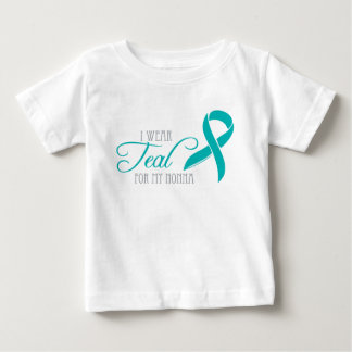 T-shirt Pour Bébé Je porte Turquoise pour ma Nonna