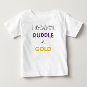 T-shirt Pour Bébé Je radote pourpre et or