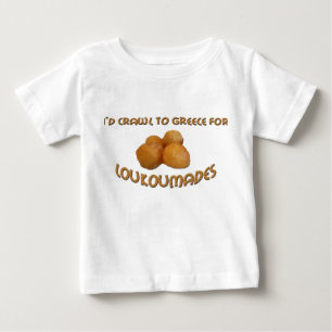 T-shirt Pour Bébé Je ramperais en Grèce pour Loukoumades