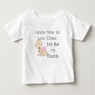 T-shirt Pour Bébé Je sais au bas rampement juste comme mon papa (p