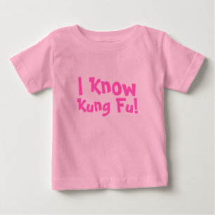 T-shirt Pour Bébé Je sais, Kung Fu !
