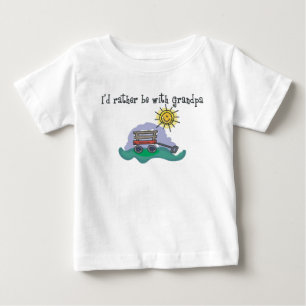 T-shirt Pour Bébé Je serais plutôt avec le grand-papa !