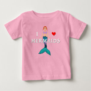 T-shirt Pour Bébé Je suis amoureux des sirènes Design - T-Shirt bébé