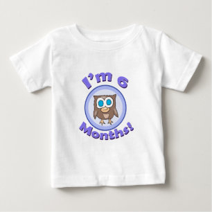 T-shirt Pour Bébé Je suis de 6 mois de hibou de vêtements de bébé