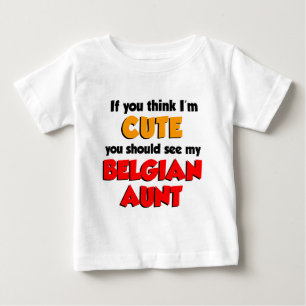 T-shirt Pour Bébé Je suis jolie tante belge