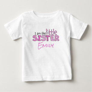 T-shirt Pour Bébé Je suis la petite soeur Whimsical Pink Modern Cute