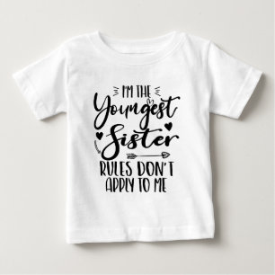 T-shirt Pour Bébé Je suis la plus jeune sœur Anniversaire Belle-soeu