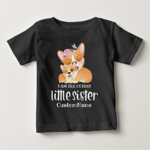 T-shirt Pour Bébé Je suis le chien mignon de la petite soeur la plus