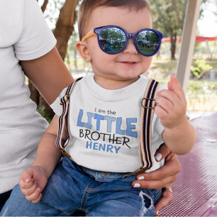 T-shirt Pour Bébé Je suis le Petit Frère Whimsical Cute Blue