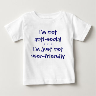 T-shirt Pour Bébé Je suis notanti-social, je suis simplement