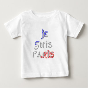 T-shirt Pour Bébé Je Suis Paris I Love Paris Texte Art Imprimer