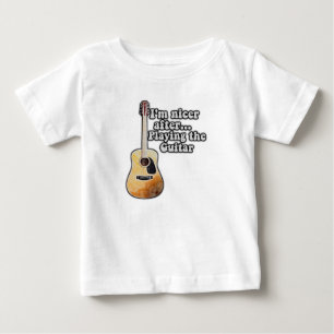 T-shirt Pour Bébé Je suis plus gentil après avoir joué de la guitare