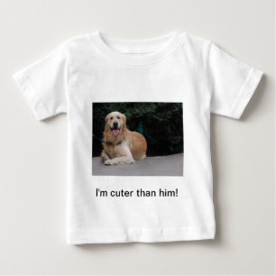 T-shirt Pour Bébé Je suis plus mignon que lui ! - Vêtements d'or
