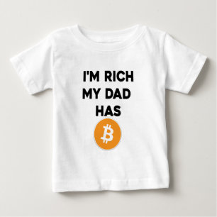 T-shirt Pour Bébé Je suis riche - mon papa a Bitcoin