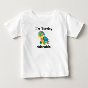 T-SHIRT POUR BÉBÉ JE SUIS TURTLEY ADORABLE