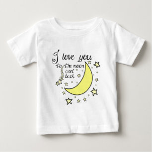 T-shirt Pour Bébé Je t'aime à la lune et au dos