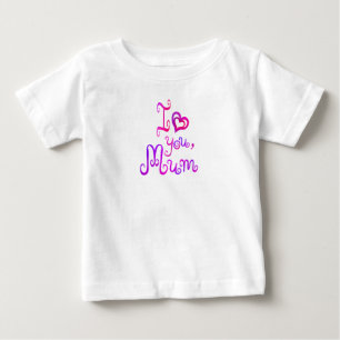 T-shirt Pour Bébé Je t'aime maman