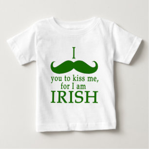 T-shirt Pour Bébé Je te moustache pour m'embrasser Je suis irlandais
