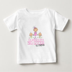 T-shirt Pour Bébé Je vais être une grande soeur pour TWINS