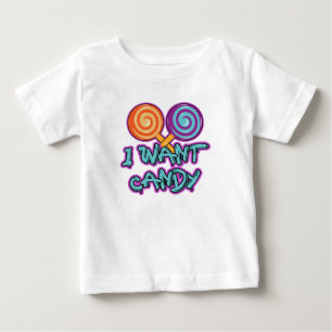 T-shirt Pour Bébé Je Veux Du Bonbon