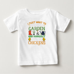 T-shirt Pour Bébé Je veux juste travailler dans mon jardin et me dét