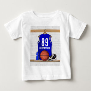 T-shirt Pour Bébé Jersey Blue and White Basketball