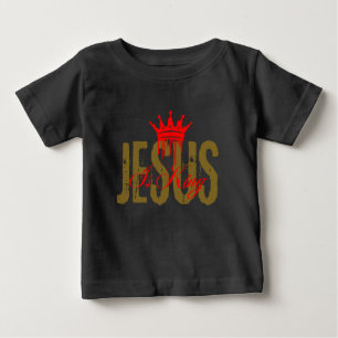 T-shirt Pour Bébé Jésus est Roi Biblique Spirituel Pour