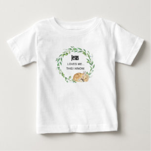 T-shirt Pour Bébé Jésus m'aime ça je sais