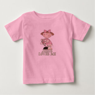 T-shirt Pour Bébé Jésus m'aime fille