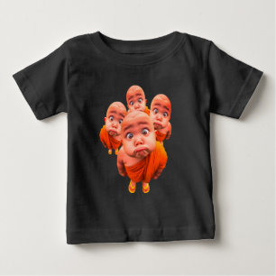 T-shirt Pour Bébé Jeune moine mignon robe orange minimaliste