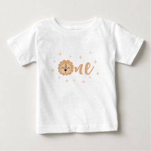 T-shirt Pour Bébé Joli bébé lion visage 1er anniversaire garçon cade