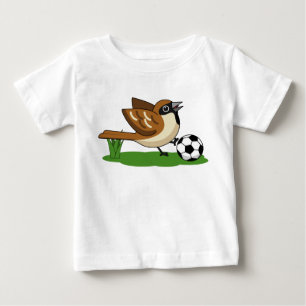 T-shirt Pour Bébé Joli Dessin De Caricature Sparrow Jouer Au Footbal