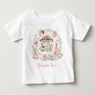 T-shirt Pour Bébé Joli Fée Florale Enchantée Forêt Nom de la fille