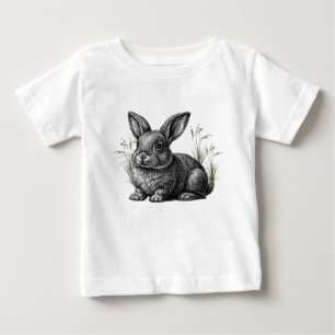 T-shirt Pour Bébé Joli Lapin Gris