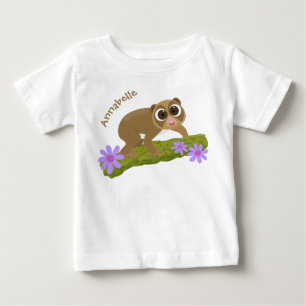 T-shirt Pour Bébé Joli lenteur loris sur dessin de branche