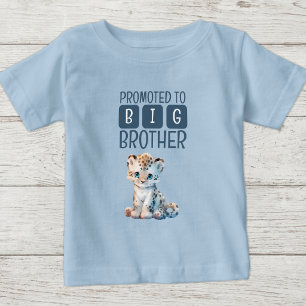 T-shirt Pour Bébé Joli léopard grand frère bleu