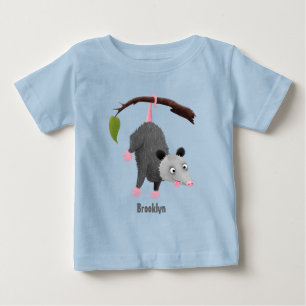 T-shirt Pour Bébé Joli opossum accroché à la branche dessin animé