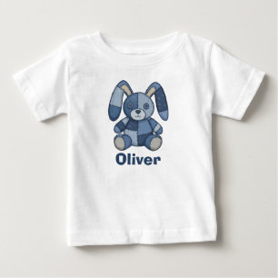 T-shirt Pour Bébé Joli patchwork en jean de lapin