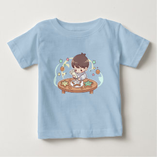 T-shirt Pour Bébé Joli Petit Garçon Boulanger Kawaii Biscuit Cuisson