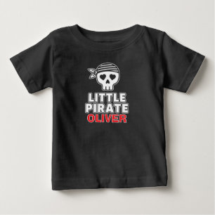 T-shirt Pour Bébé Joli squelette petit pirate personnalisé