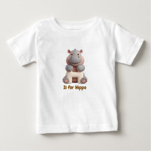 T-shirt Pour Bébé Joli tee-shirt pour enfants avec hippopotame et le