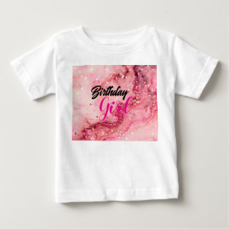 T-shirt Pour Bébé jolie chemise d'anniversaire rose.