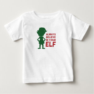 T-shirt Pour Bébé Jolie elfe de Noël Noël Noël Noël Rouge vert a
