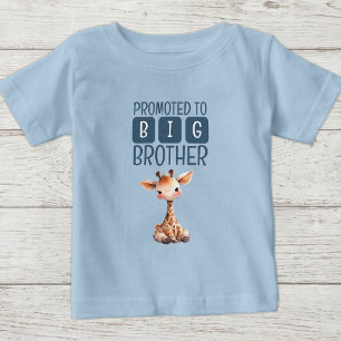 T-shirt Pour Bébé Jolie girafe grand frère bleu